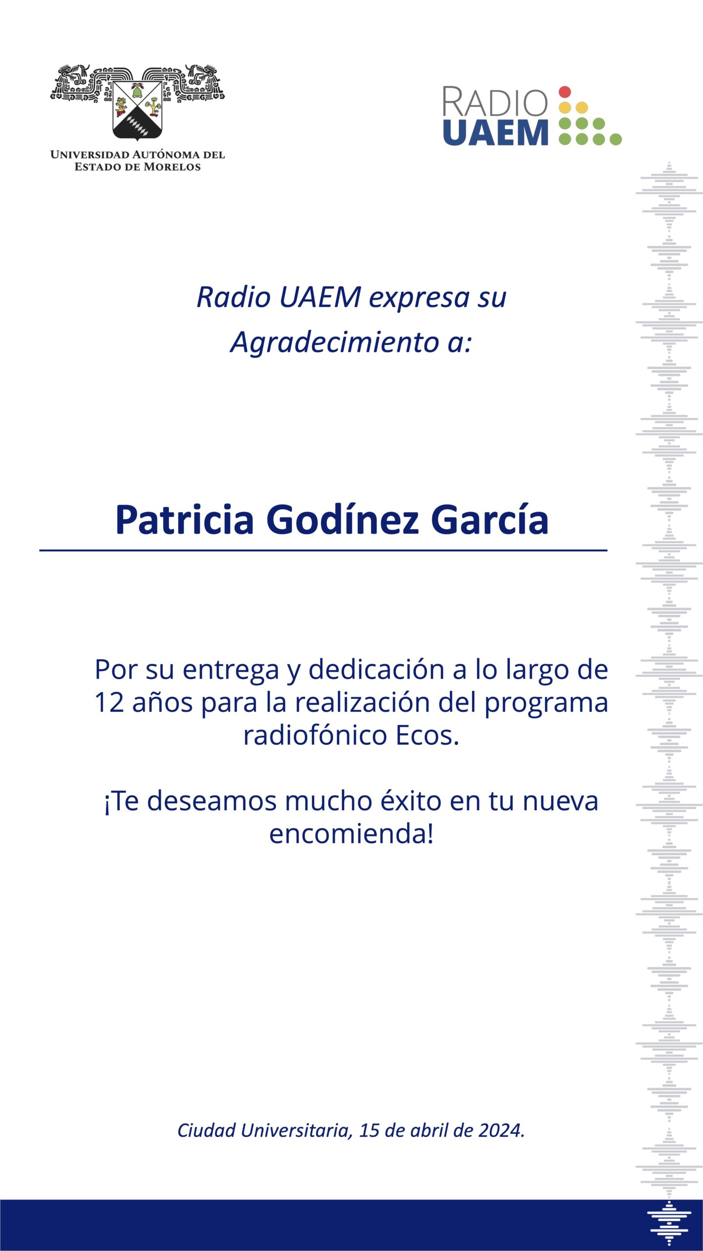 Felicitación Patricia Godínez García